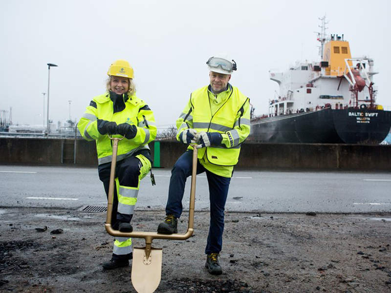 Swedegas started construction of a new liquefied natural gas (LNG) facility at the Port of Gothenburg in February 2018. Credit: Port of Gothenburg.