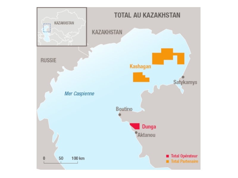 The Dunga oil field is located in western Kazakhstan. Credit: Total.